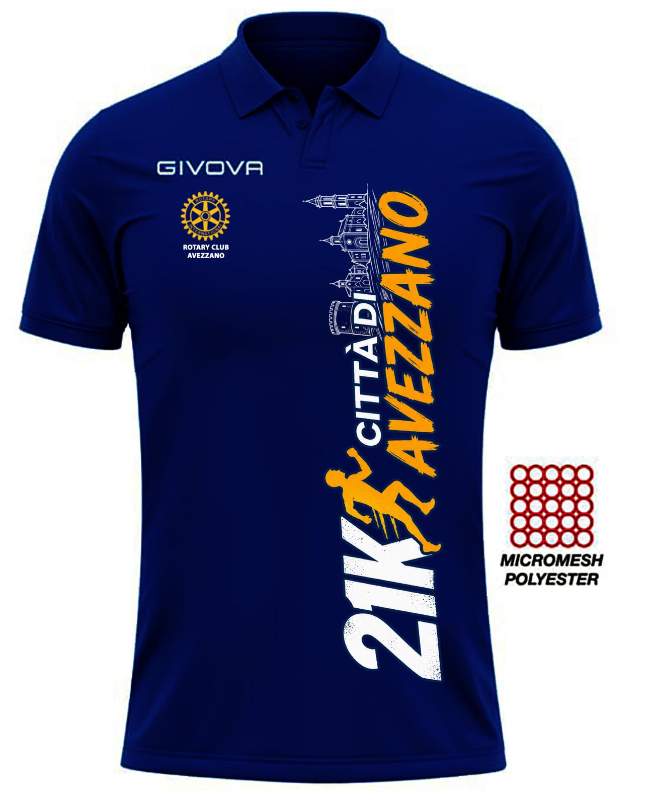 Polo ufficiale 2026 blu notte della 21K Città di Avezzano